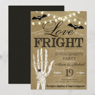 Invitation de mariage de couples Halloween