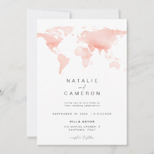 Invitation de mariage de destination avec carte du