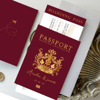 Invitation de mariage de destination de faux or de