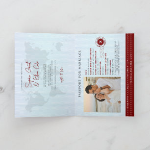 Invitation de mariage de destination rouge passepo