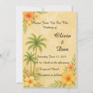 Invitation de mariage de destination tropicale