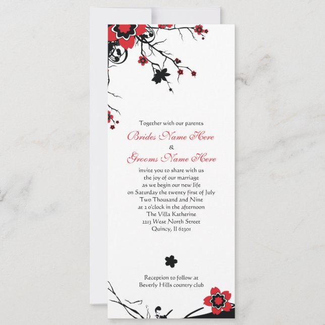 Invitation de mariage de fleurs de cerisier (Devant)