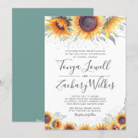 Invitation de mariage de fleurs de tournesol de pr