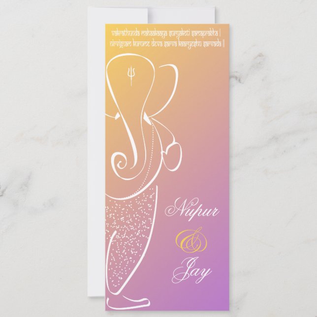 Invitation de mariage de Ganesha :: framboise (Devant)