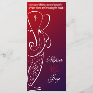 Invitation de mariage de Ganesha :: Rouge Cerise