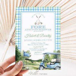 Invitation de mariage de golf Blue Green PAR-TEE