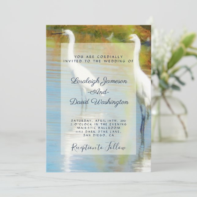 Invitation de mariage de héron (Debout devant)
