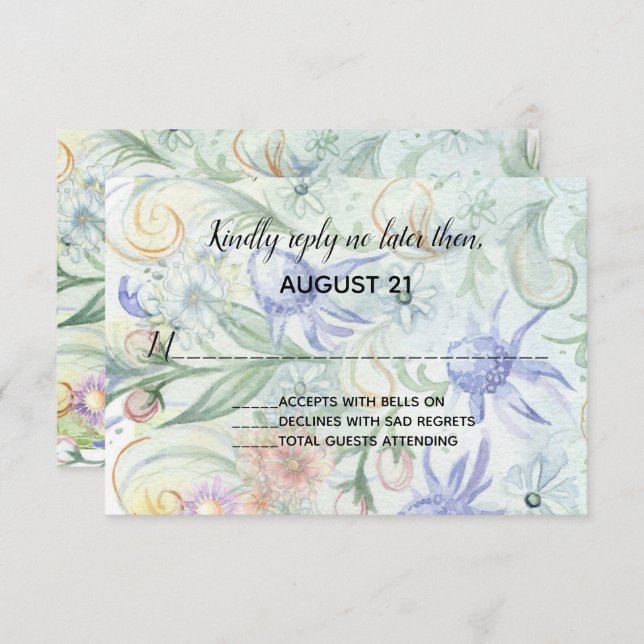 Invitation de mariage de jardin de conte de fées (Devant / Derrière)