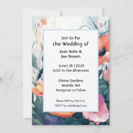 Invitation de mariage de jardin enchantée