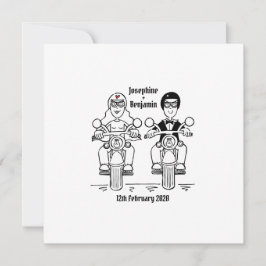 Invitation de mariage de motard personnalisée