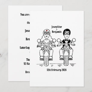 Invitation de mariage de moto de motard