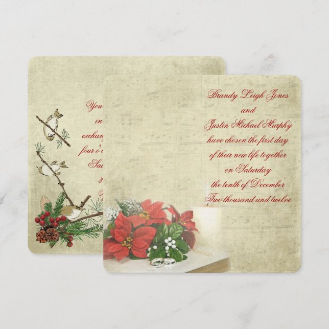 Invitation de mariage de Noël (Devant / Derrière)