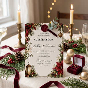 Invitation de mariage de Noël de luxe