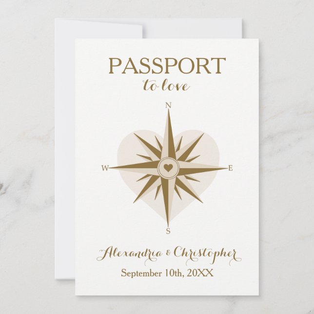 Invitation de mariage de passeport - thème de (Dos)