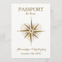 Invitation de mariage de passeport - thème de