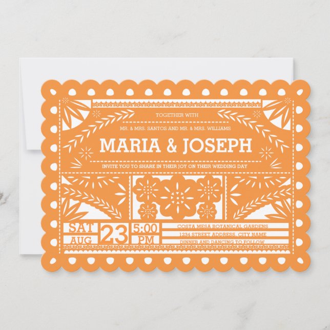 Invitation de mariage de Picado Papel Picado - Ora (Devant)