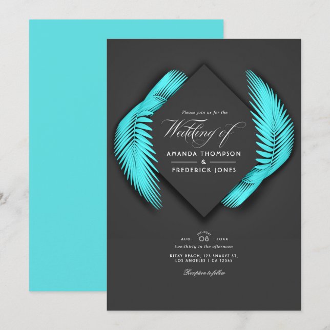 Invitation de mariage de plage d'été (Devant / Derrière)