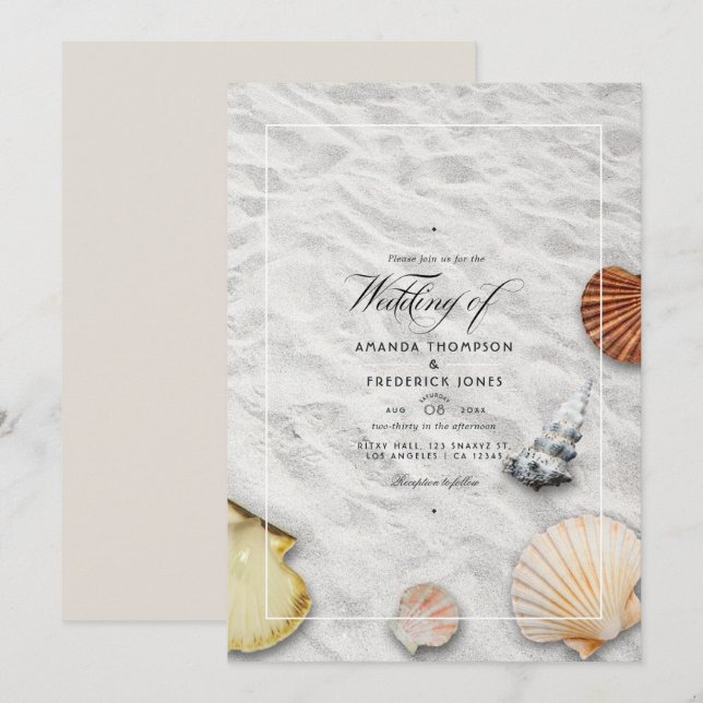 Invitation de mariage de plage d'été (Devant / Derrière)