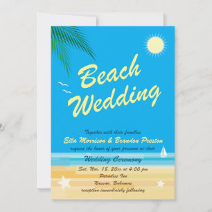 Invitation de mariage de plage tropicale