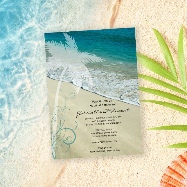 Invitation de mariage de plage tropicale (Créateur téléchargé)