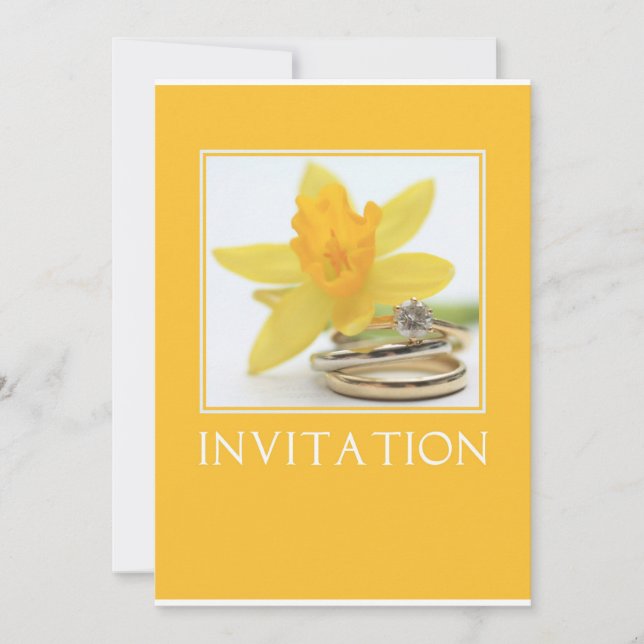 Invitation de mariage de printemps jonquille jaune (Devant)