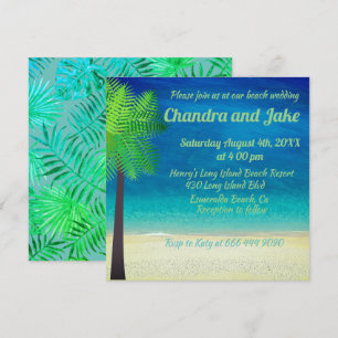 Invitation de mariage de rêve amusante sur la plag