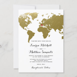 Invitation de mariage de voyage de destination