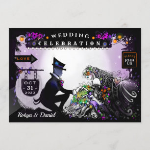 Invitation de mariage d'enchantement d'Halloween