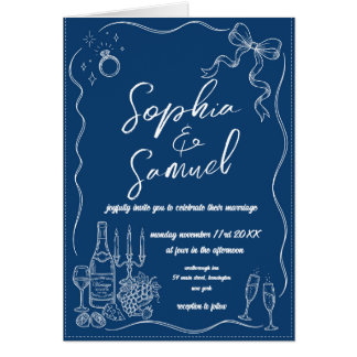 Invitation de mariage dessinée à la main imprimabl
