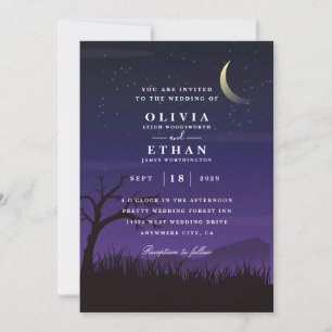 invitation de mariage d'Halloween violet