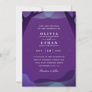 invitation de mariage d'Halloween violet