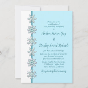 Invitation de mariage d'hiver Boutons de flocons