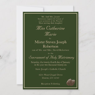 Invitation de mariage d'hiver catholique
