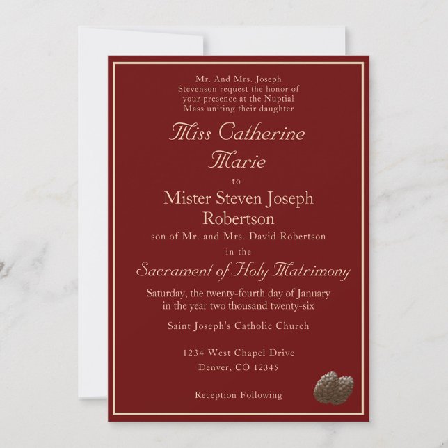 Invitation de mariage d'hiver catholique (Créateur téléchargé)