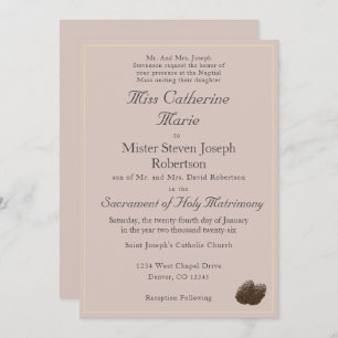 Invitation de mariage d'hiver catholique