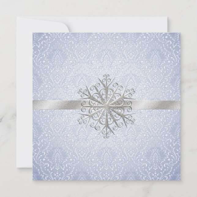 Invitation de mariage d'hiver Crystal Blue (Devant)