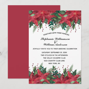 Invitation de mariage d'hiver florale poinsettia r