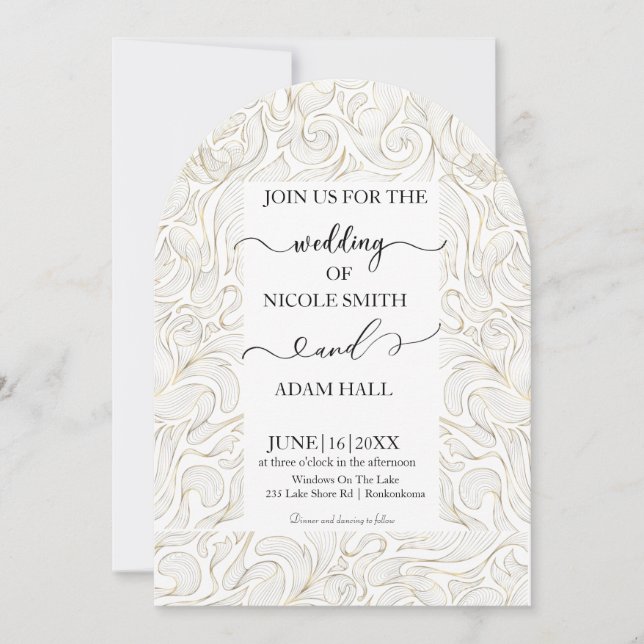 Invitation de mariage dorée (Devant)