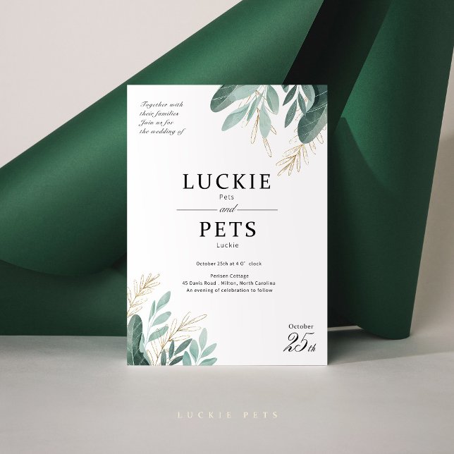 Invitation de mariage du printemps avec la feuille (Créateur téléchargé)