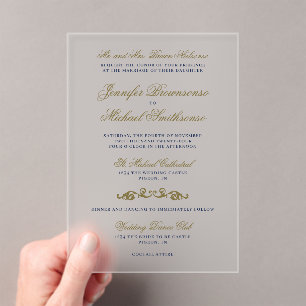 Invitation de mariage Élégance orientale or marine