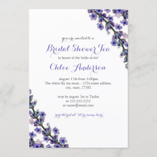 Invitation de mariage élégante à la lavande en for