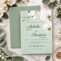 Invitation de mariage élégante aux orchidées aquar