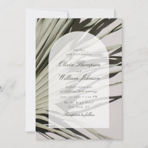 Invitation de mariage élégante aux palmiers tropic