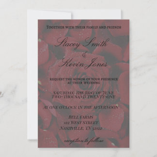 Invitation de mariage élégante aux roses
