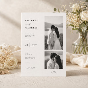 Invitation de mariage élégante avec collage de pho