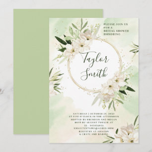Invitation de mariage élégante avec verdure floral