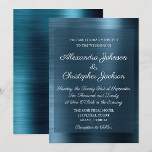 Invitation de mariage élégante bleu marine