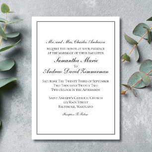 Invitation de mariage élégante classique tradition