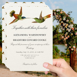 Invitation de mariage élégante colibri