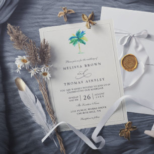 Invitation de mariage élégante de destination de p